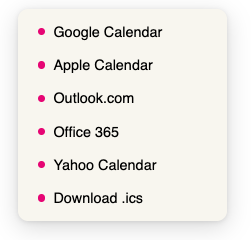 Calendar menu with minimal marks