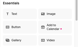 “Add to Calendar” in the Squarespace Add Block menu